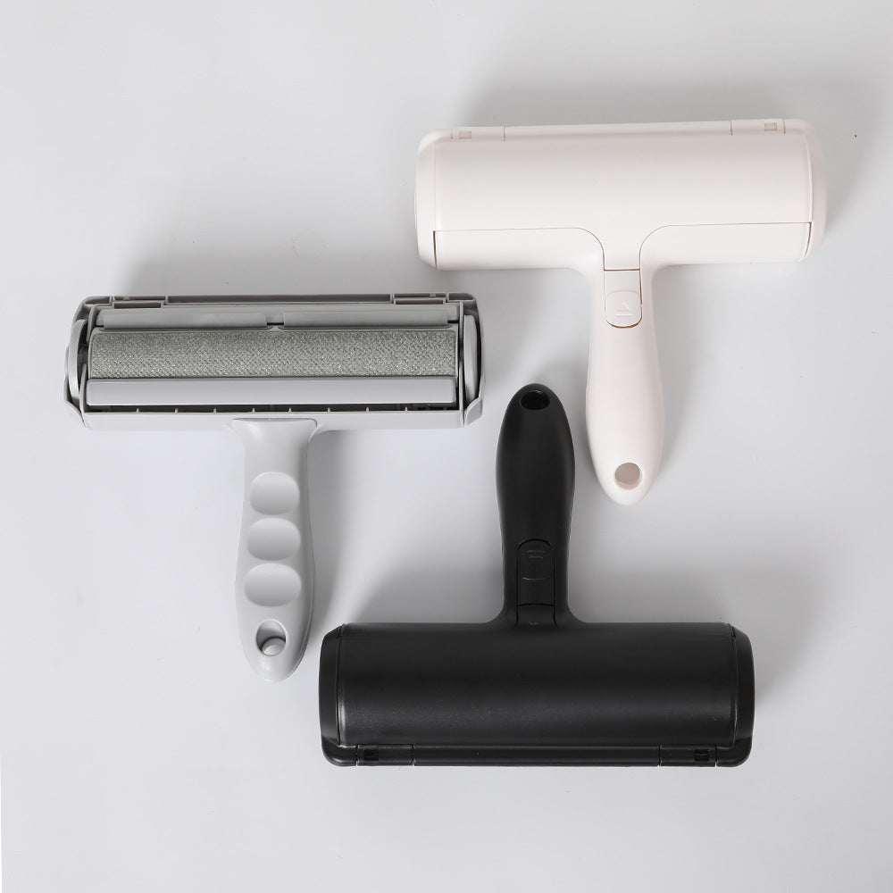 The pet hair roller in white, grey and black